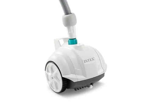 Intex 55251 - Robot limpiafondos piscina Krystal Clear ZX50, Limpiador fondo piscina automático, Manguera 6.5m antienrredos, recipiente para desechos 0,8L y giro automático, Limpiafondos piscina