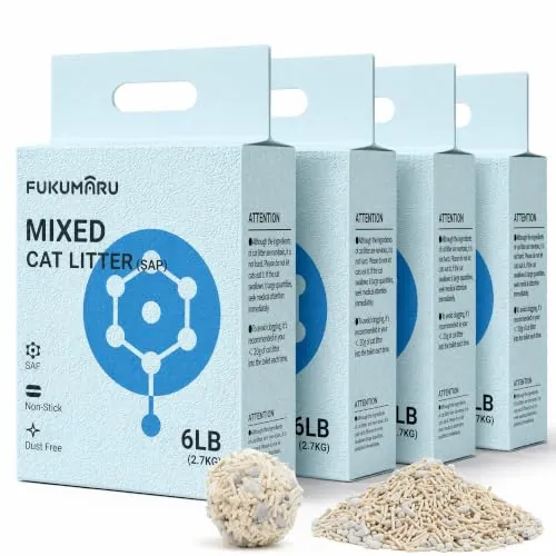 FUKUMARU Arena de Tofu para Gatos 10.8 kg, Arena aglomerante rápida para Gatos con Material superabsorbente, absorción instantánea, sin Polvo, bajo Rastro, Control de olores