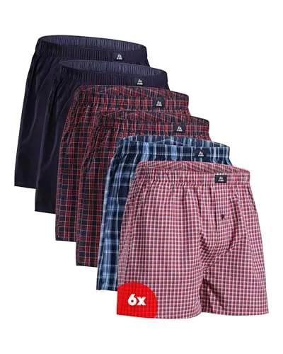 DANISH ENDURANCE Calzoncillos Hombre Boxer, 4 y 6 Pack Assorted Azul/Rojo Mix XL