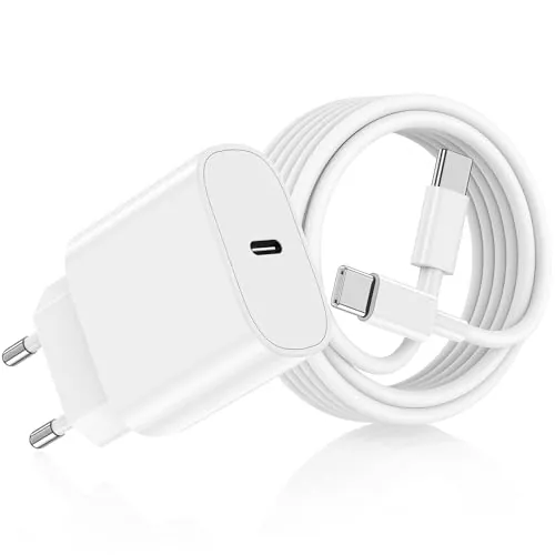 DGVERS Cargador Carga Rápida USB-C para iPhone 17 16 15 & Cable de Carga Rápida 2M - Adaptador de Enchufe 20W Compatible con iPhone 16e,16/15 Plus,17 Air, 17/16/15 Pro, Pro MAX, Pad