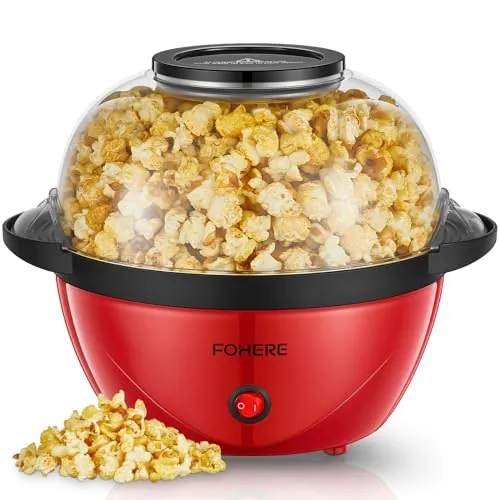 FOHERE Palomitero, Máquina de Palomitas Casera de 3,5L, Olla Antiadherente