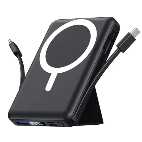 Azmuth para Magsafe Powerbank, 10000mAh Magnético Bateria Externa Carga Rapida, Inalámbrico Cargador Bateria Portátil Power Bank con Pantalla LED USB-C para iPhone 17/16/15/14/13/12/Pro/Pro MAX