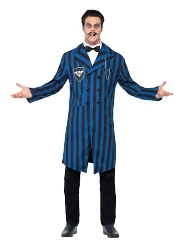 Smiffys Disfraz de duque de los vampiros, Azul y negro, con chaqueta, falsa camisa y pajarita Halloween, Carnaval