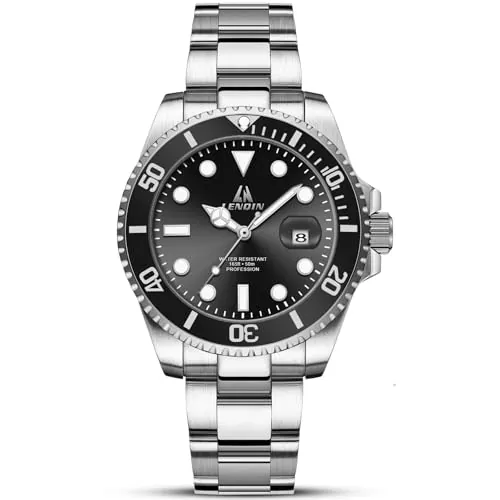 LN LENQIN Reloj Hombre Relojes de Acero Inoxidable para Hombres Reloj de Cuarzo Analógico Resistente Al Agua Relojes de Pulsera para Hombres con Fecha Relojes Casuales de Moda Luminosos