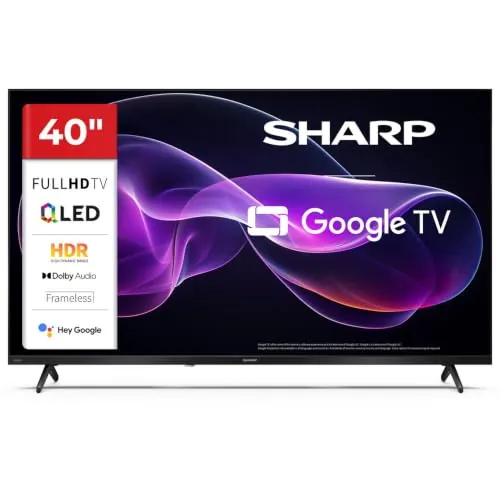Sharp TV de 40", QLED Full HD, Google TV, Modelo 40HF3365E