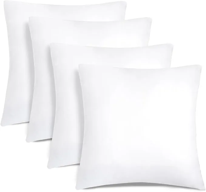 Aitsse- Relleno de Cojín de Fibra Hueca Siliconada de Alta Recuperación 2/4/6 Unidades, Suave, Mullido, Antialérgico. Cojín Decorativo para Casa, Dormitorio, Salón o Coche. (4, 40x40cm)