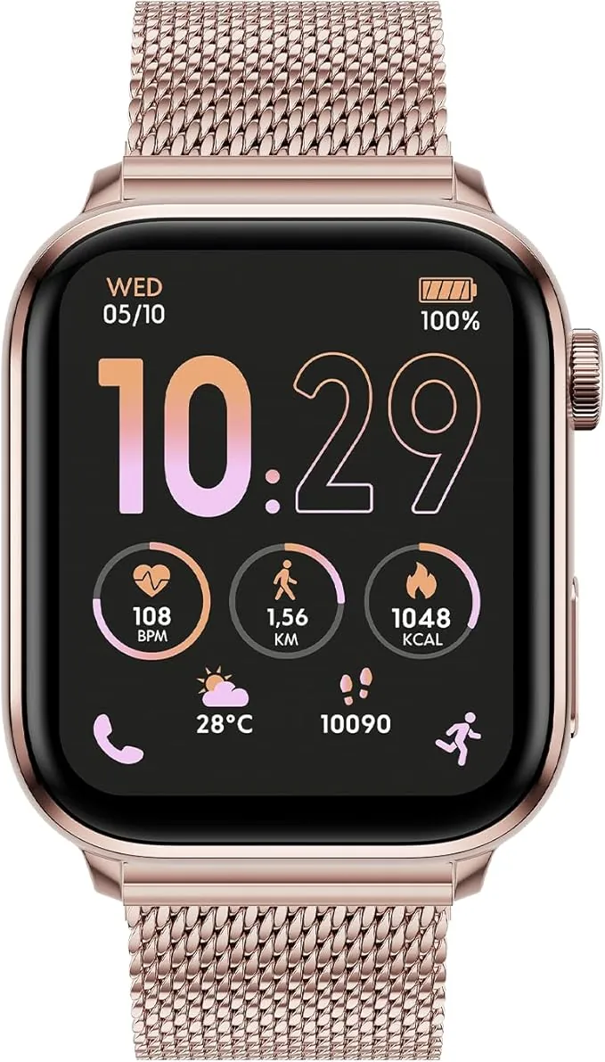 Ice-Watch - ICE smart 3.0 Rose gold Milanese 1.78 AMOLED GPS - Reloj de señora rectangular oro rosa con correa de metal - 024304 (1.78 pulgadas)