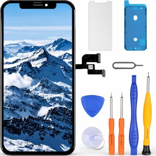 LL TRADER Pantalla para iPhone XS LCD 5.8" y Kit de Reparación | Marco de Montaje para Digitalizador Táctil 3D Touch con Pantalla FHD, con Cinta Adhesiva Impermeable y Protector