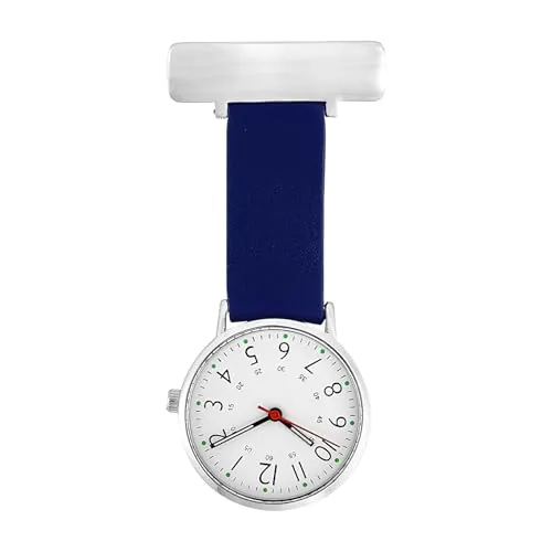 TNSLAND Reloj de enfermera con clip, reloj de bolsillo con broche de clip, reloj de bolsillo, reloj de enfermería, reloj de cuarzo para médico, médico, enfermera, médico