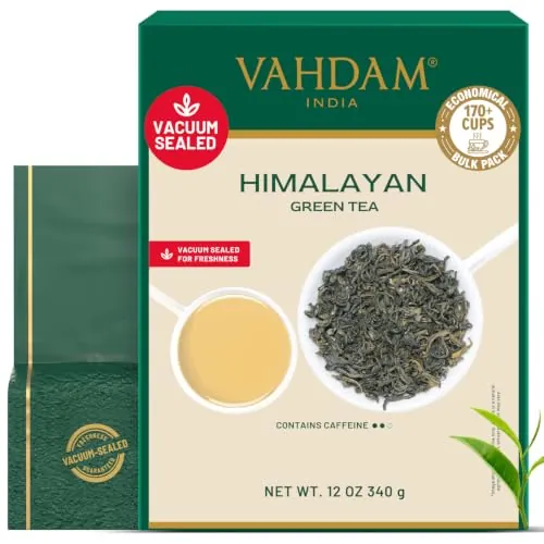 VAHDAM TÉ Verde DE HOJA Larga | Un té verde de sabor suave con notas delicadas de hierba dulce.
