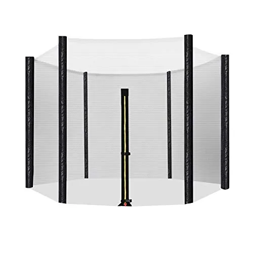 SONGMICS Red de Protección para Cama Elástica de 244 cm, Red de Seguridad para Cama Elástica para 6 Postes Rectos, Recinto de Malla Redonda, STN8FT