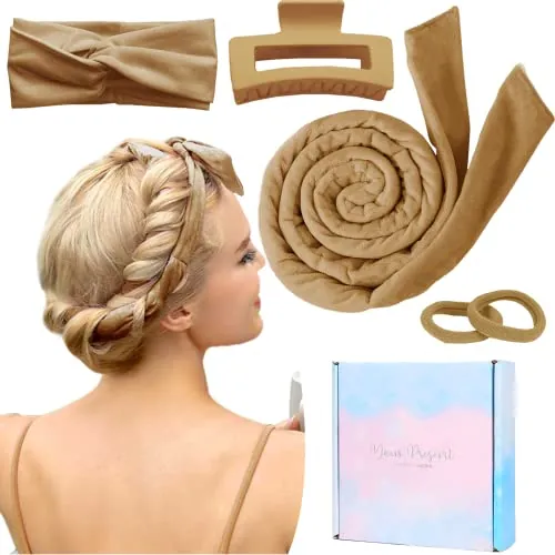 Rizador Sin Calor para Cabello, Cinta de Terciopelo para Hacer Ondas Con Clip, Diadema para Pelo Largo涓∕edi