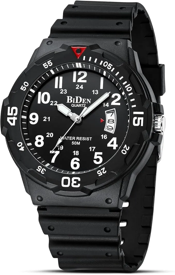 HANPOSH Reloj Hombre Relojes Pulseras Impermeable Diseño Analógico Cronógrafo Luminoso Acero Inoxidable Esfera Calendaria Moda