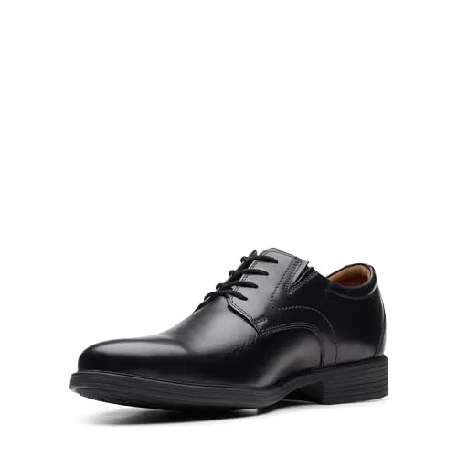 Clarks Whiddon Plain, Zapatos Oxford para Hombre Black Leather, 46 EU