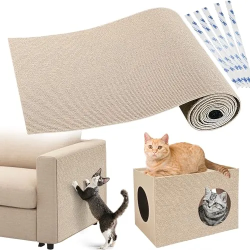 Gimars Alfombrilla Rascadora para Gatos Autoadhesiva, Tablero Rascador para Gatos, Protector Sofa Gatos Arañazo, Alfombrilla Rascadora para Gatos,Protector De Muebles Antiarañazos, 200cm×40cm