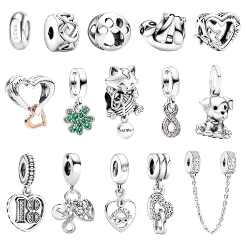 MLPKOI Colgante, Dijes con diseño de patas, Charm para mujer Pulseras Collar Infinito Corazón, Compatible Pulseras Europeos Pulsera mujeres Encantos, para pulsera, para mujeres y niñas (style5)