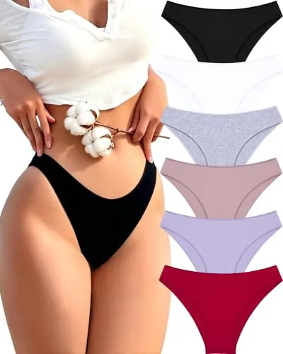ALL OF ME Paquete de 6 Ropa Interior de algodón para Mujer, Conjunto de Bragas de algodón para Mujer, Paquete múltiple, Hipster, Transpirable, S-XXL