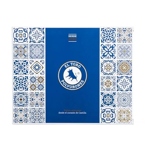El Toro - Estuche de Polvorones el Toro - Valladolid (Tordesillas) - Productos Artesanos - Elaborados con harina de trigo - Dulces Navidad - Receta Tradicional (500 g)