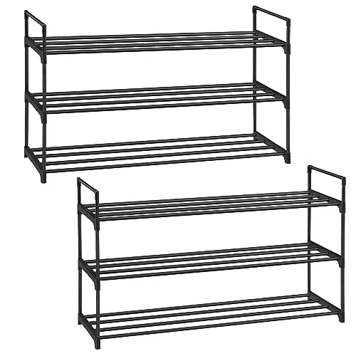 SONGMICS Zapatero de 3 Niveles, de Metal, para 12 a 15 Pares