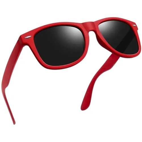 Joopin Gafas de Sol Mujer y Hombre Polarizadas Protección UV400 Roja Negro