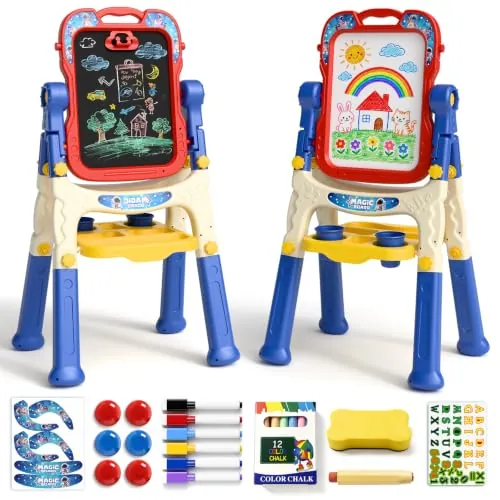 EUCOCO Pizarra Infantil, Regalo Niño 1 2 3 4 5 6 Años Juguetes Niño 1 2 3 4 5 6 Años Pizarra Magica Infantil Caballete Navidad Regalos Niños 2-12 Años Regalo de Cumpleaños Ideas Regalos Originale