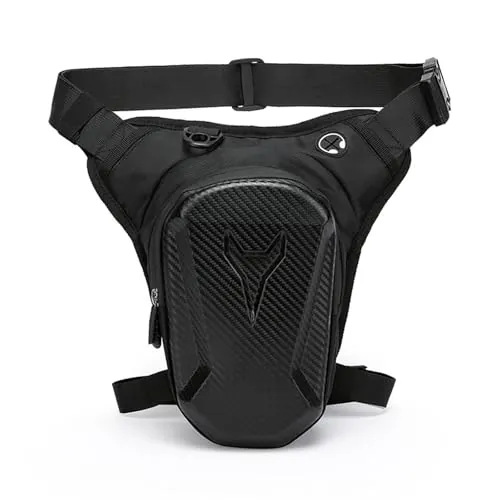 CHUANFU Pernera Moto, Bolsa Pierna Moto Impermeable para Hombre y Mujer, Duradero Riñonera Pierna Táctica con Bolsillo Expandible, para Ciclismo Pesca Camping Senderismo