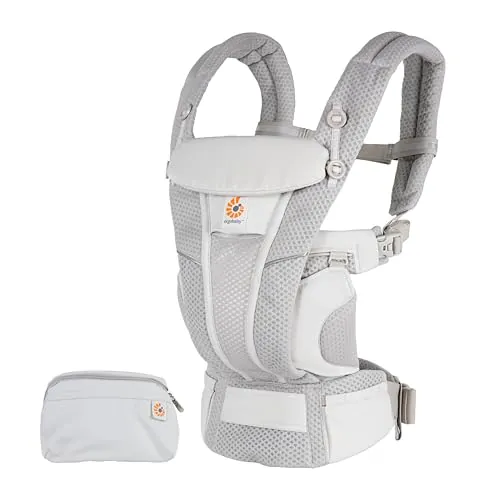 Ergobaby Mochila portabebé Omni Breeze desde 0 a 4 años PESO 3,2 - 20kg, portabebé ergonómica de Malla SoftFlex, 4 posiciones para transportar, Pearl Grey
