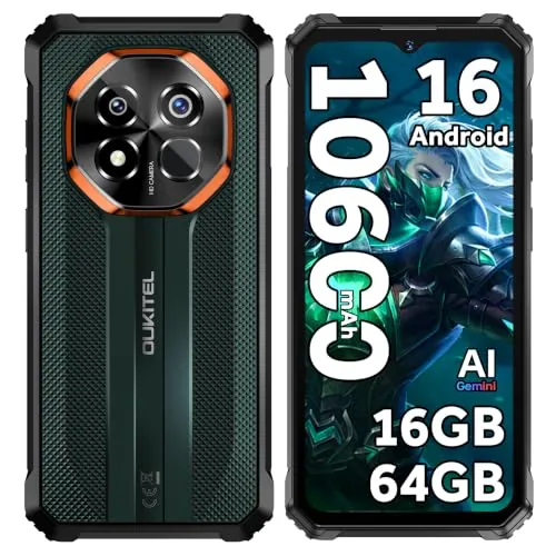 OUKITEL G7 Móvil Irrompible 2026, 10600mAh Móvil Resistente, 16GB+64GB/1TB