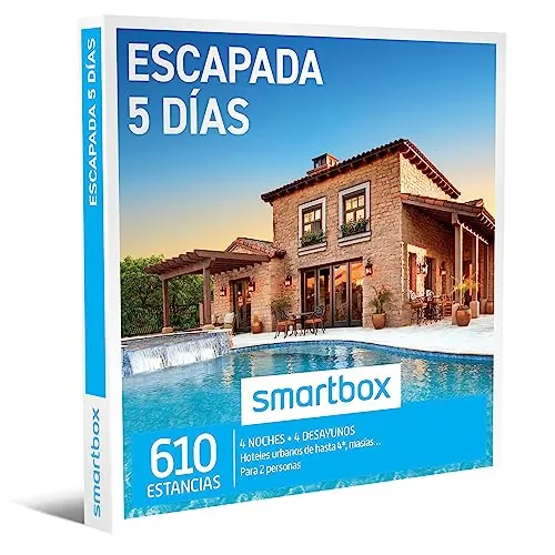Smartbox - Caja Regalo Escapada 5 días - Idea de Regalo para Novios - 4 Noches con Desayuno para 2 Personas