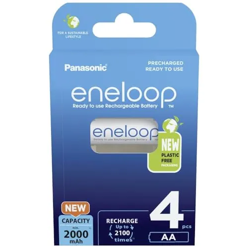 eneloop - Pilas Recargables AA (Paquete de 4) - 2000 mAh NiMH