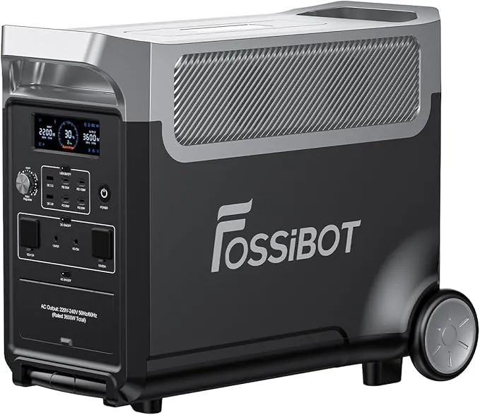 FOSSiBOT F3600 Pro Estacion de Energia Portatil, Batería LiFePO4 de 3840 WH, Ampliable hasta 11,52 kwh, Salida de CA de 3600 W, Entrada Solar de 2000 W, Generador Solar Portatil el Acampada, Camping