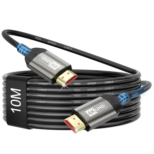 Nersligek 4K Cable HDMI 10 Metros, HDMI 2.0 Cable con ARC UHD HDR 3D de Alta Velocidad 18Gbps Ethernet, Cable HDMI para Barra de Sonido TV Blu-Ray Proyector Portátil TV PS4/PS5 Consola PC Monitor