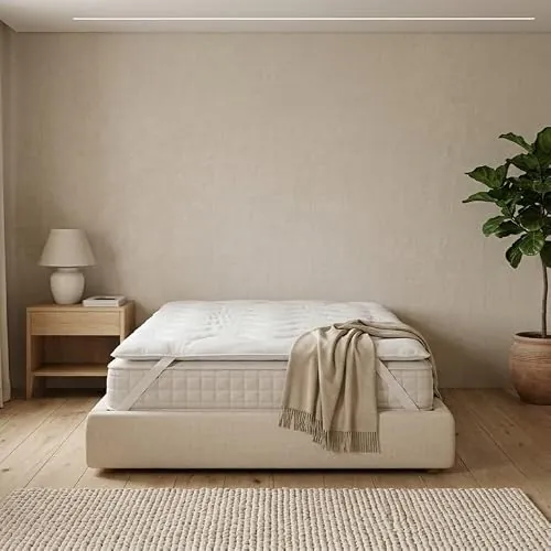 Pikolin Home - Topper Microfibra Antialérgico 160x190, contra Ácaros, Bacterias y Moho, Sobrecolchón, Cubrecolchón, Colchoncillo