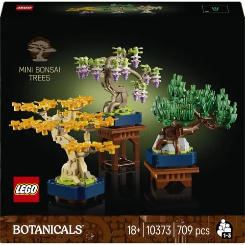 LEGO Botanicals Minibonsáis 10373 | Set para adultos, decoración Feng shui, kit de maquetas de 3 plantas artificiales, regalo de cumpleaños, 709 piezas