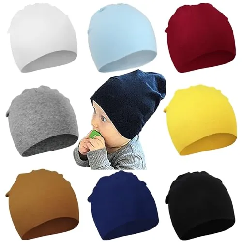 DRESHOW 8 PCS Bebé Beanie Sombrero Recién Nacidos Niño Pequeño Sombrero para Bebés Niños Gorros