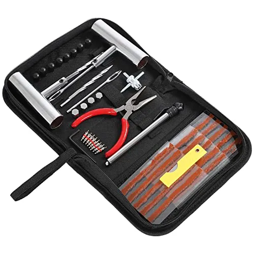 QUNNIE Kit de reparación de neumáticos 46pcs Kit de reparación de neumáticos Generales vehículo de Motor Motocicleta camión Remolque de tracción Paquete de reparación de enchufes