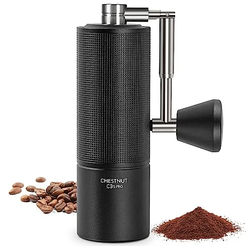TIMEMORE Chestnut C3s PRO, Molinillo de Café Manual, Cuerpo Todo Metal Integrado, Molinillo de Café Manual con Mango Plegable, para Espresso a Prensa Francesa, Negro