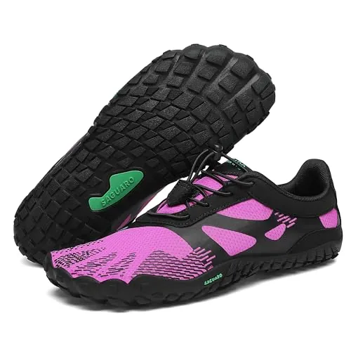 SAGUARO Zapatillas de Barefoot Mujer Zapatillas de Trail Running Minimalista Zapatos de Deporte Morado 42 EU