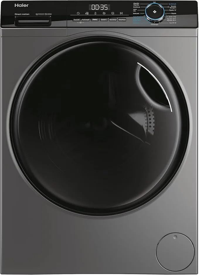 Haier I-Pro Series 3 HWD80B14939S8-IB - Lavadora Secadora, Capacidad 8KG + 5KG, Motor Direct Motion, ABT, Función Vapor, Fin Diferido, Display Digital, 60CM de Ancho, 1400 RPM, 15 Programas, Antracita