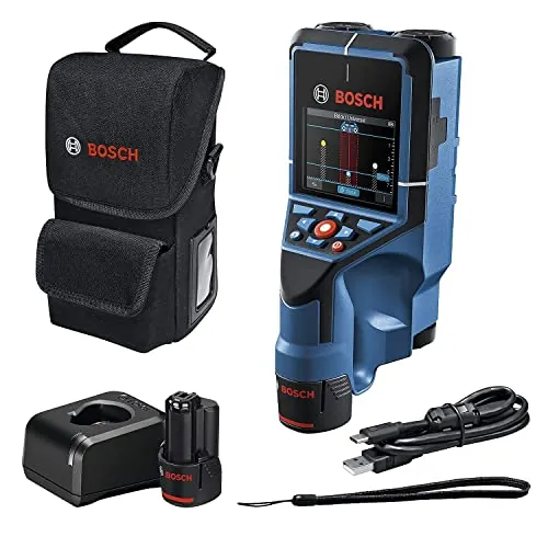 Bosch Professional 12V System Detector D-tect 200 C (2 baterías 12V, detección de Cables, tuberías de Metal y plástico, Pernos y cavidades; Cable USB-C™) - Amazon Exclusive Set