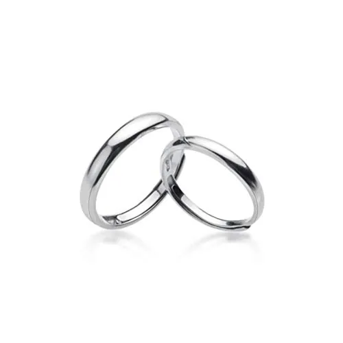 GFYWZ S925 Anillo de Pareja de Plata, Anillo de Apertura Simple Y Suave para Hombres Y Mujeres, Anillo de Moda para el Día de San ValentínUn par, Apertura regulable