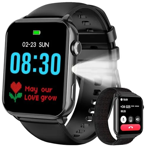 Baolubao Reloj Inteligente Hombre Mujer, 1.91" Smartwatch Mujer con Llamadas Bluetooth, Pulsómetro, Monitor de Sueño, 110+ Modos Deportivos, IP68 Impermeable, Pulsera de Actividad para Android iOS