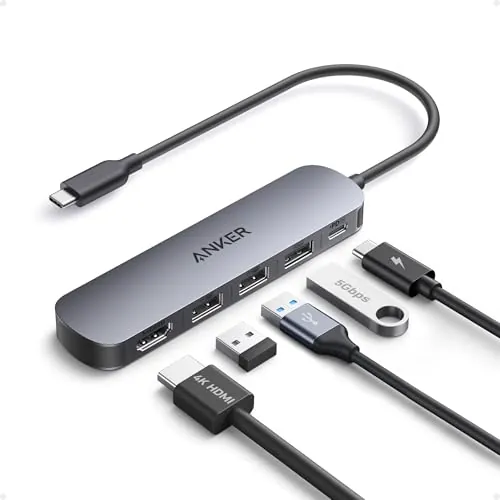 Anker Hub USB C 5 en 1, HDMI 4K 30 Hz, 100 W PD, 5 Gbps