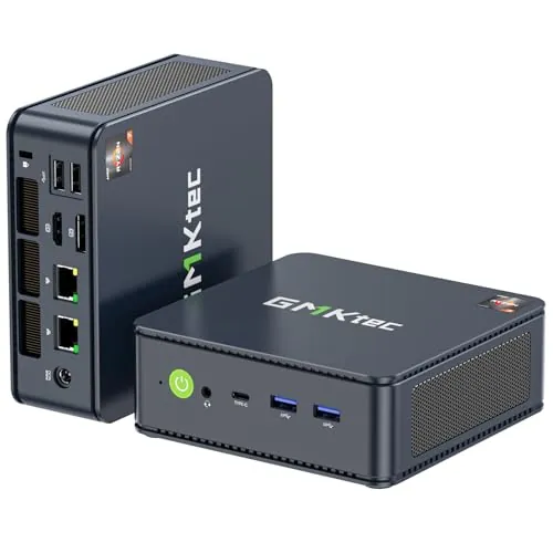 GMKtec AMD Ryzen 7 Mini PC W-11 Pro 7730U(Schlagen Sie Ryzen 7 5825U) (8 C/16 T4,50 GHz), M5 Ultra Dual LAN 2.5G Mini Computer, 16GB DDR4 RAM+512GB PCIe-SSD, WiFi 6, USB 3.2, USB-C, BT 5.2, DP, HDMI