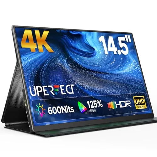 UPERFECT Monitor Portátil 14,5" 4K UHD 600 Nits 2000:1 145% sRGB Mate