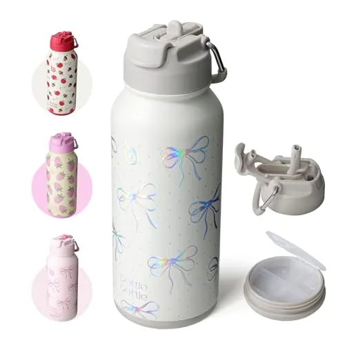BOTTLE BOTTLE botella térmica sport inox 32oz, pajita, pastillero