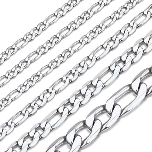 ChainsHouse Cadena Mujer Gruesa 4mm Hombres Collar Acero Inoxidable Largo 65cm