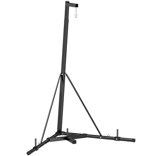 SPORTNOW Soporte de Saco de Boxeo Plegable Soporte para Bolsas de Boxeo de Pie con Altura Ajustable en 10 Niveles para Entrenamiento en Gimnasio Hogar 170x90x182-225 cm Negro