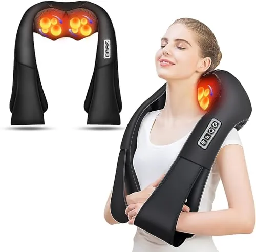 AERLANG Masajeador Cervical y Espalda con Calor Relajante,Amasajeador de Cuello, Hombros y Espalda para Dolor y Relajación, Regalo para Mujeres, Hombres, Mamá y Papá（No es inalámbrico）