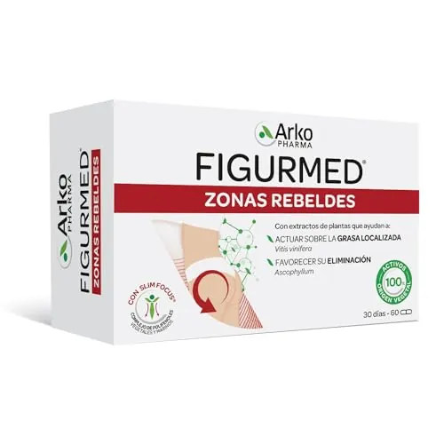Arkopharma Figurmed Zonas Rebeldes 60 Cápsulas, Ayuda a Reducir la Celulitis de Forma Natural y la Grasa Localizada en Piernas y Glúteos + Asesoramiento Nutricional, Complemento Alimenticio